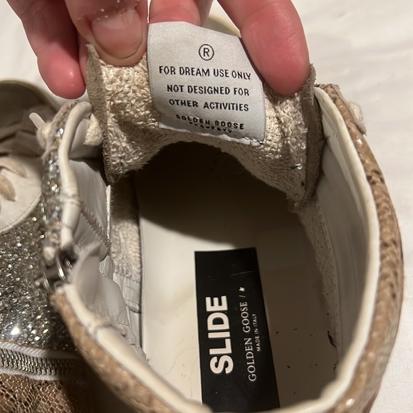 PRELOVED Authentic golden goose slide snake glitter high tops-gently used - Picture 4 of 16